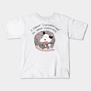 Opossum Live Laugh Love Kids T-Shirt